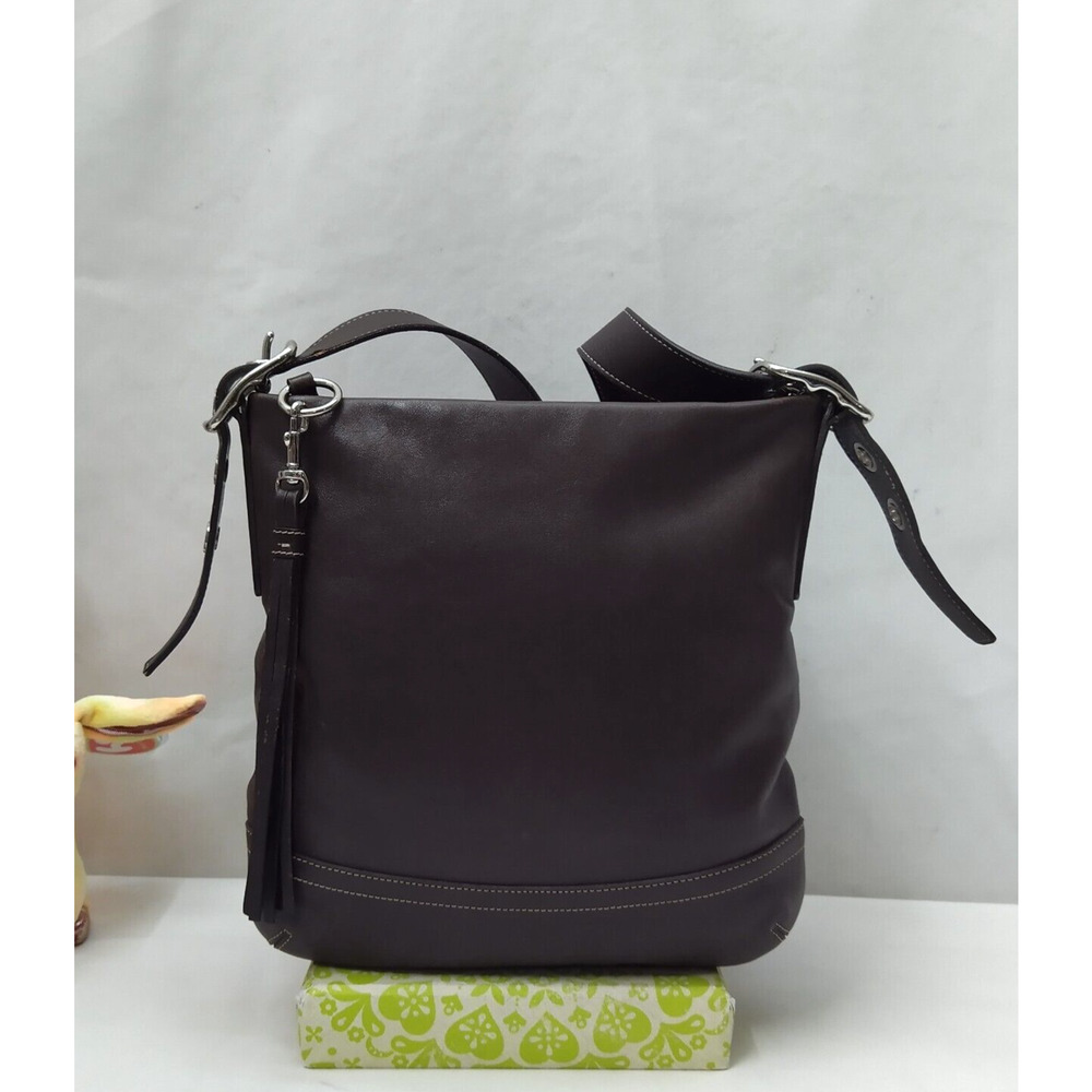 Coach Brown Leather Zipper Closure Crossbody Bag - Vintage